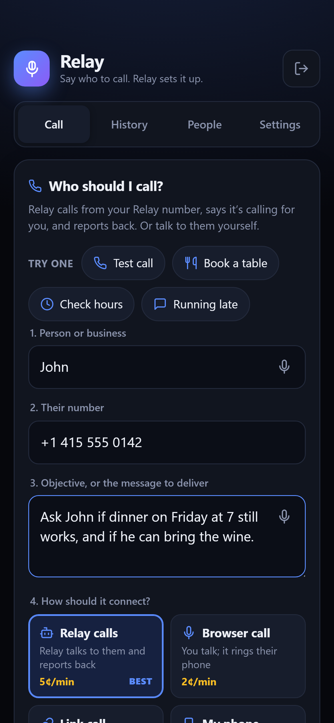 Relay: ask for a call, and Relay finds the number